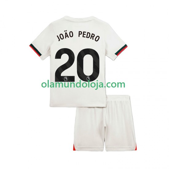 Camisola Chelsea Joao Pedro 20 Criança Equipamento Segundo 2025-2026 Manga Curta